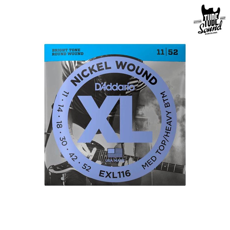 D'Addario EXL116 Nickel Wound Electric Medium Top Heavy Bottom 11-52