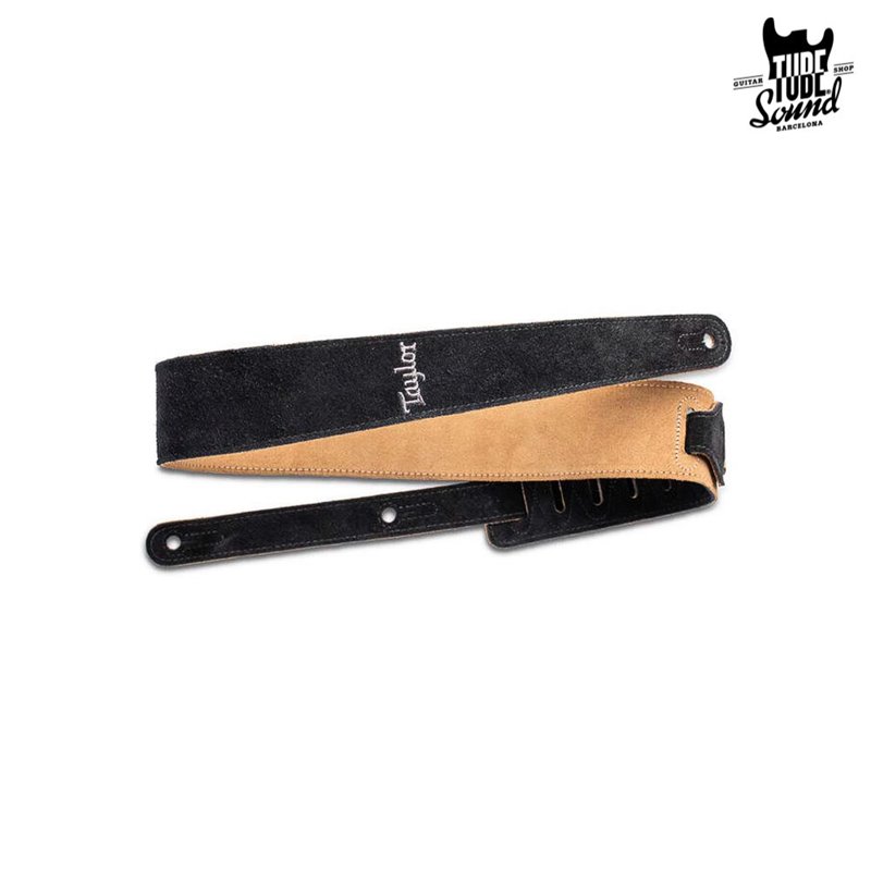 Taylor 2,5" Embroidered Suede Guitar Strap Black