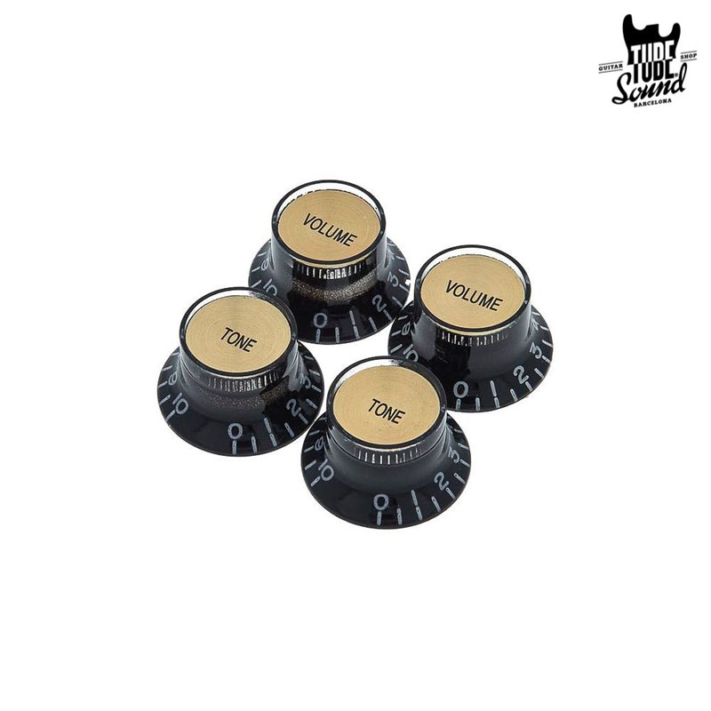 Gibson PRMK-020 Top Hat Knobs 4 Black Gold