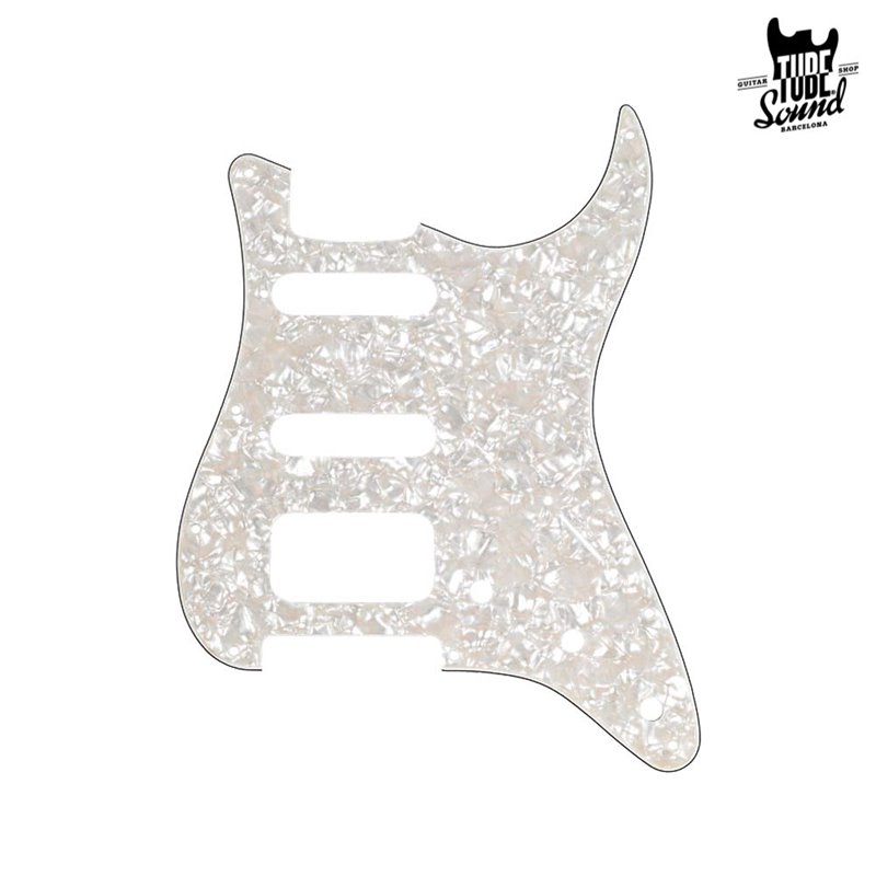 Fender Strat Pickguard 11 Holes HSS 3-Ply White Pearl