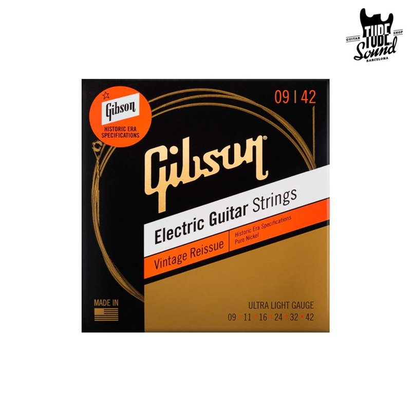 Gibson SEG-HVR9 Vintage Reissue Pure Nickel Ultra Light 9-42