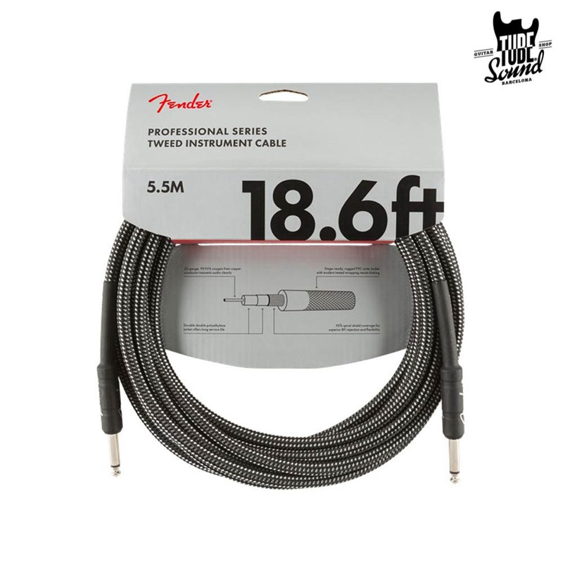 Fender Professional Series Cable Straight 5,5m Gray Tweed