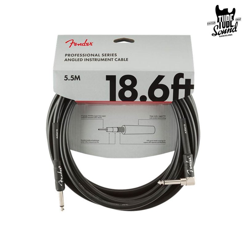 Fender Professional Series Cable Angle 5,5m Black