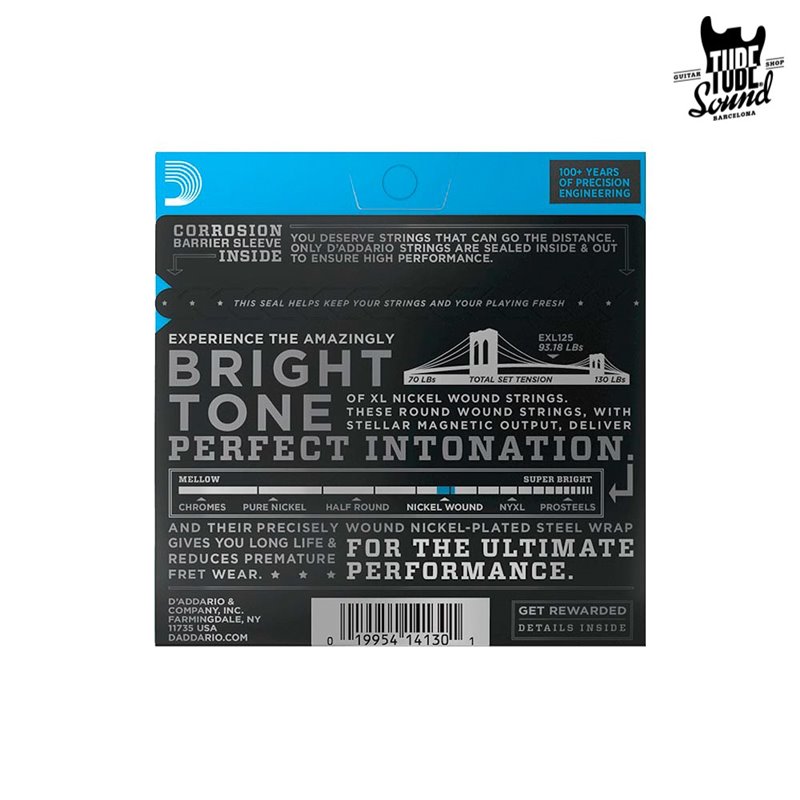 D'Addario EXL125 Nickel Wound Electric Super Light Top Regular Bottom 09-46