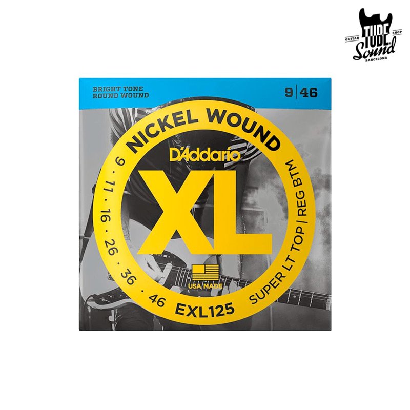 D'Addario EXL125 Nickel Wound Electric Super Light Top Regular Bottom 09-46