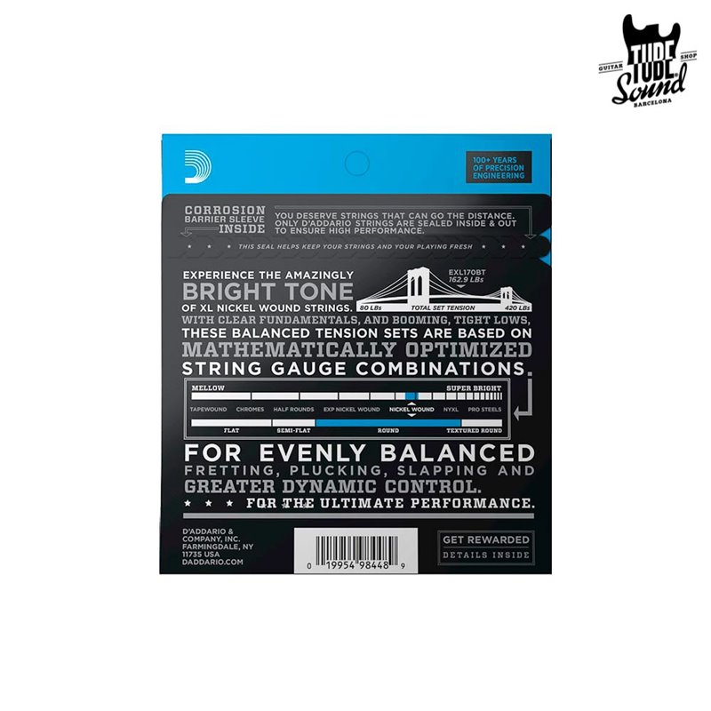 D'Addario EXL170BT Nickel Wound Bass Balanced Tension Regular Light 45-107
