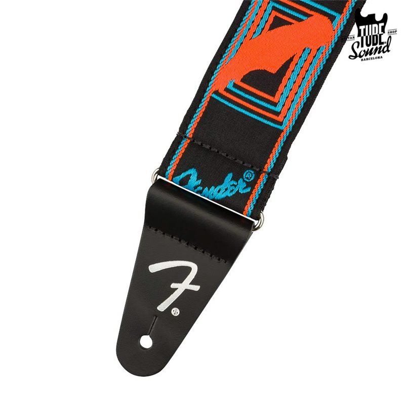 Fender Neon Monogrammed Strap Blue Orange