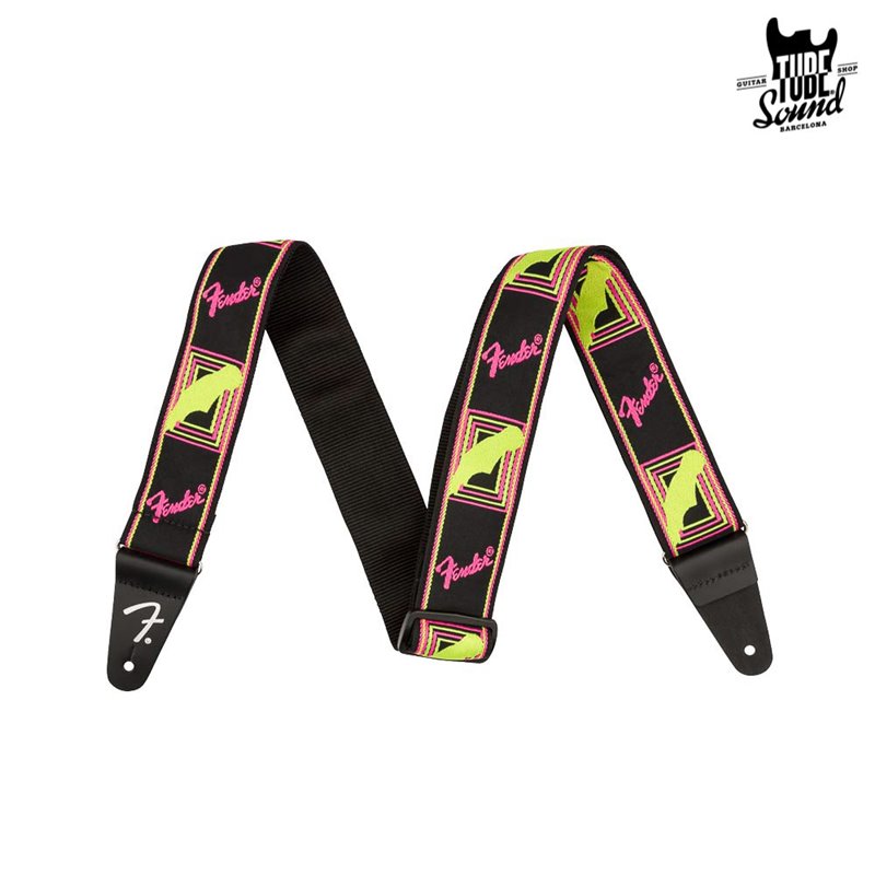 Fender Neon Monogrammed Strap Yellow Pink