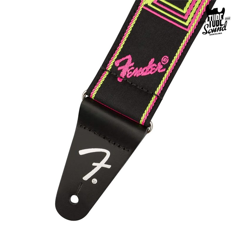 Fender Neon Monogrammed Strap Yellow Pink