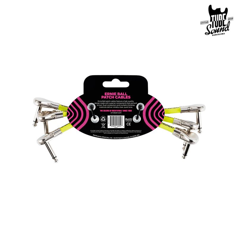 Ernie Ball 6052 Interlink Flat Angle Patch White 6" Pack