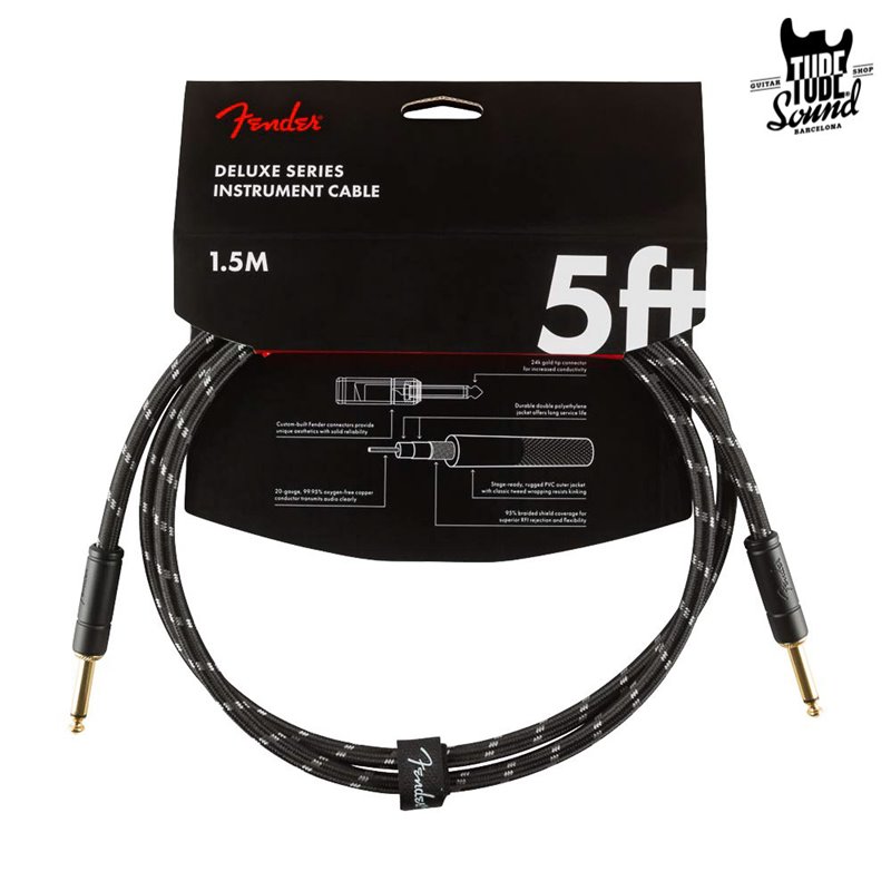 Fender Deluxe Series Cable Straight 1,5m Black Tweed