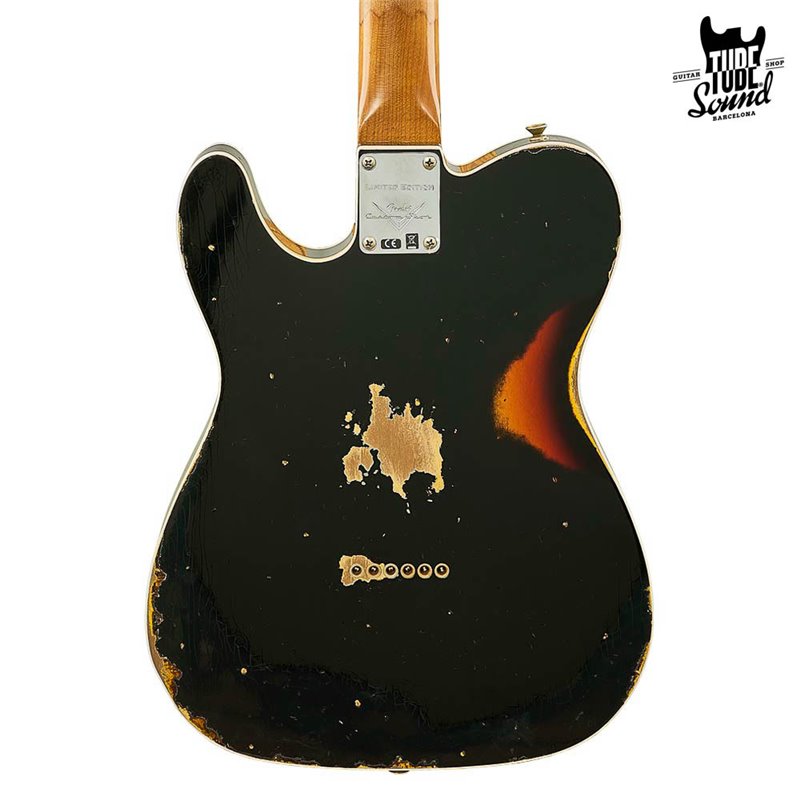 Fender Custom Shop Ltd. Ed. Telecaster Custom Cunife RW Heavy Relic Aged Black Over 3 Color Sunburst