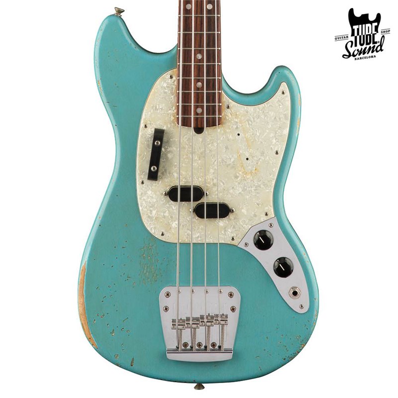 Fender Mustang Bass JMJ Road Worn Daphne Blue