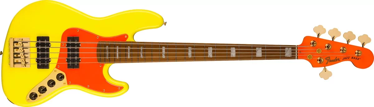 Fender Jazz Bass V Mononeon RM Neon Yellow