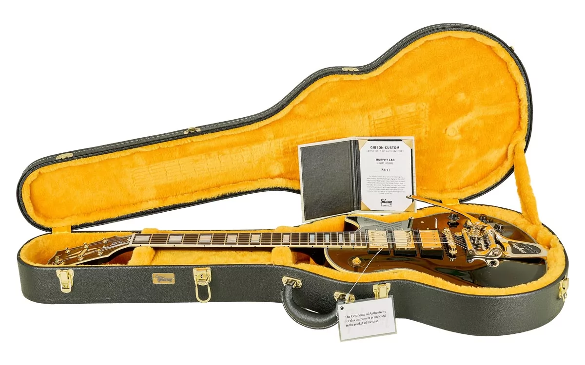 Gibson Custom Les Paul Custom 1957 Reissue 3-Pickup Bigsby Murphy Lab Ultra Light Aged Ebony