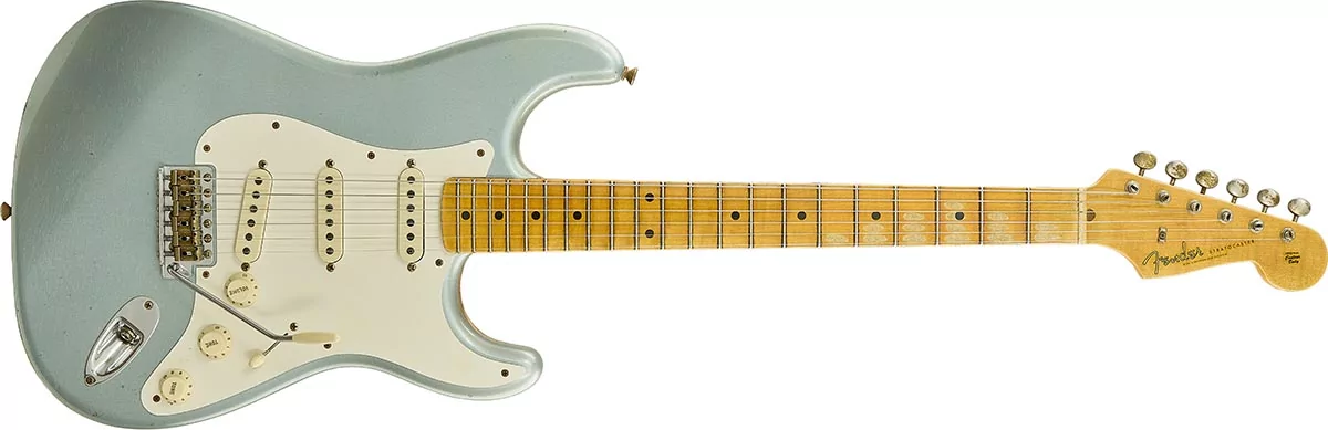 Fender Custom Shop Stratocaster 50s Ltd. Dual Mag II MN Journeyman Faded Aged Ice Blue Metallic